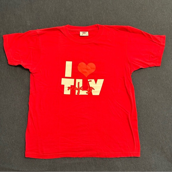 I "Heart" Love TLV Tel Aviv Israel Souvenir Red Tourist Tshirt sz S Cotton - Picture 1 of 8